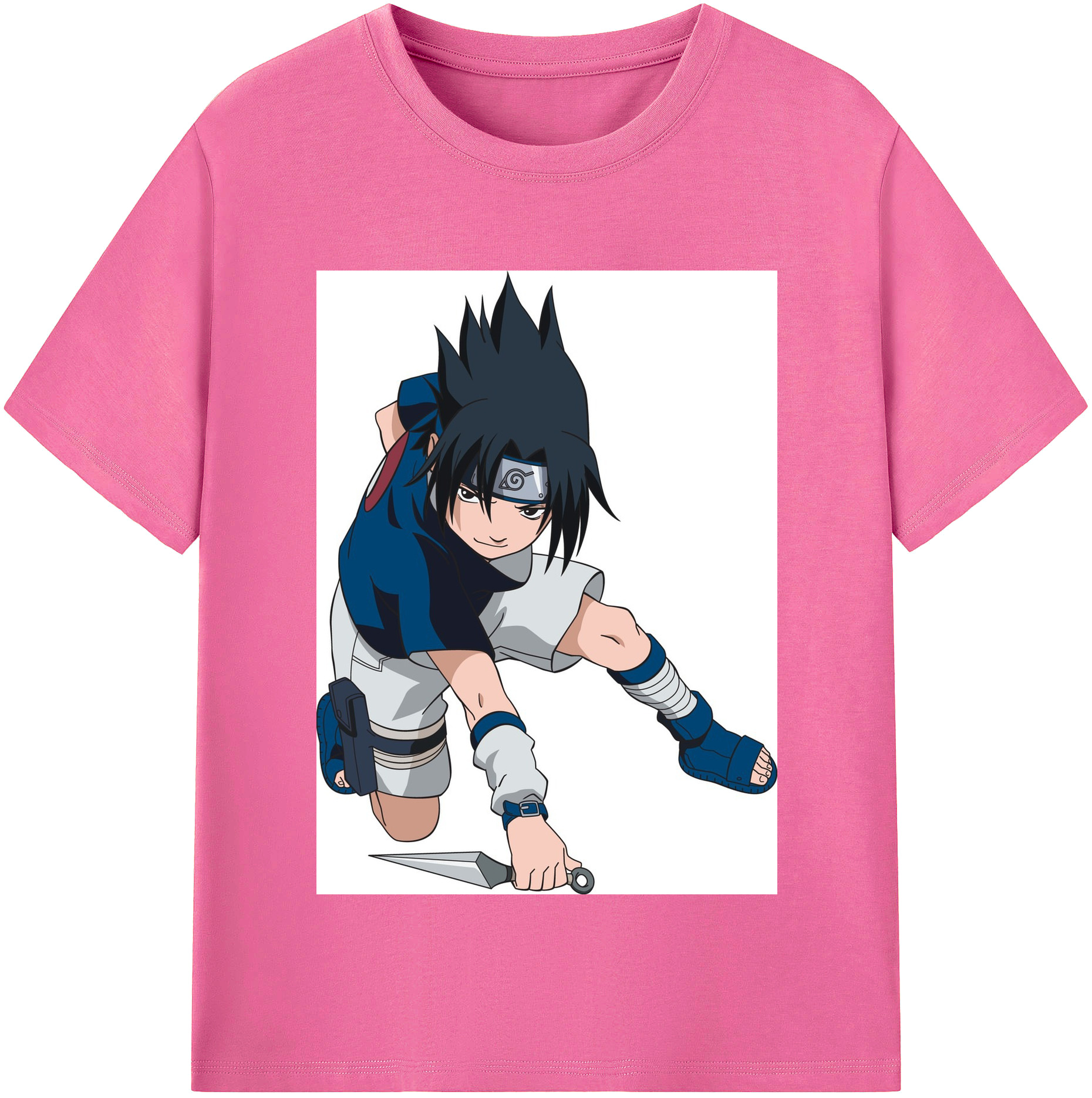 （画像用） NARUTO -ナルト- うちは サスケ Uchiha Sasuke レディースカジュアルプリントTシャツ（綿100％）